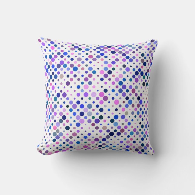 Coussin Points colorés, Indigo, Violet & Bleu (Recto)
