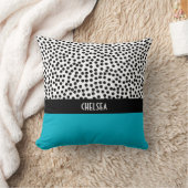 Coussin Points de Dalmation avec l'Aqua de Colorblock de (Couverture)