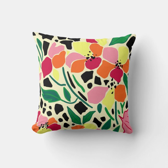 Coussin Points de jardin tropicaux (Recto)