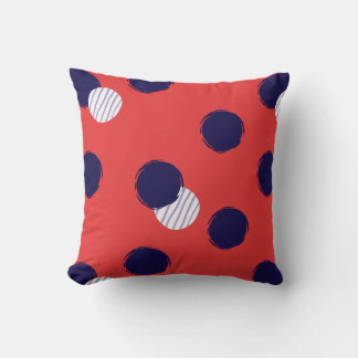 Coussin Points de jeu Rouge Marine