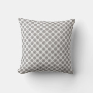 Coussin Points de Mandella gris et blanc