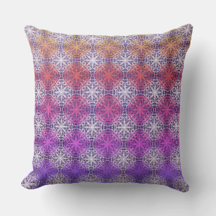 Coussin Points de polka Mandella arc-en-ciel