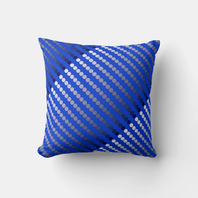 Coussin Points de satin - bleu de cobalt et étain (Recto)