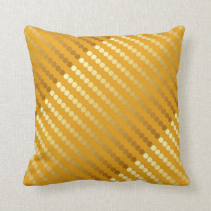 Coussin Points de satin - or et moutarde