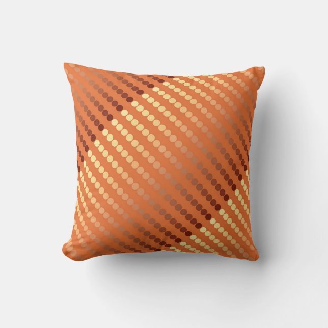 Coussin Points de satin - rouille et or (Recto)