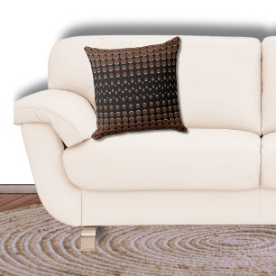 Coussin Points demi-teintes noirs et Brown modernes