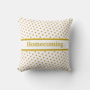 Coussin Points dorés sur fond blanc