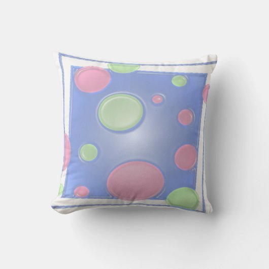 Coussin POINTS en bleu (Recto)
