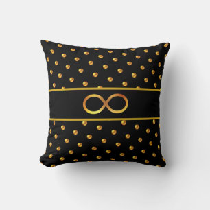 Coussin Points Gold Élégants & Symbole Infini