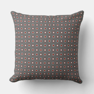 Coussin points gris, turquie rouge et blanc