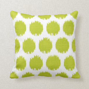 Coussin Points Ikat, verts