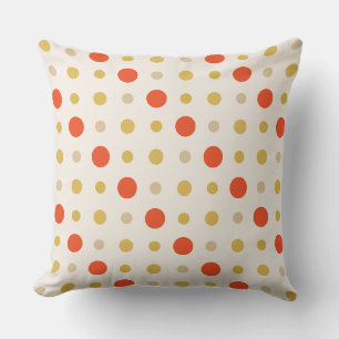 Coussin Points jaunes et oranges