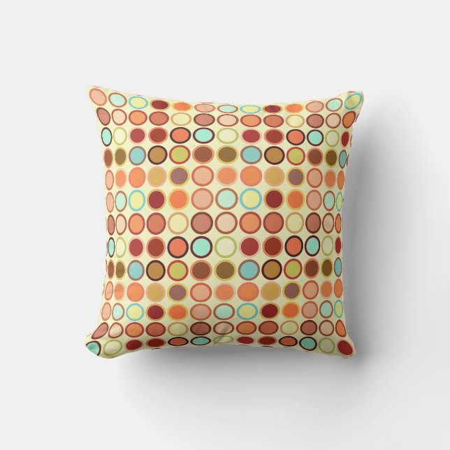 Coussin Points modernes du milieu du siècle - crème avec m (Recto)