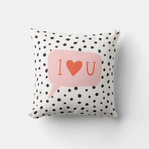 Coussin Points noirs modernes Bubble Conversation Rose amo