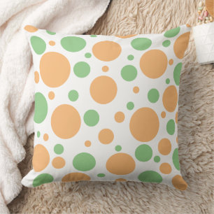 Coussin Points orange vert sauge