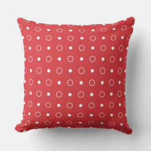 Coussin points pavots et blancs