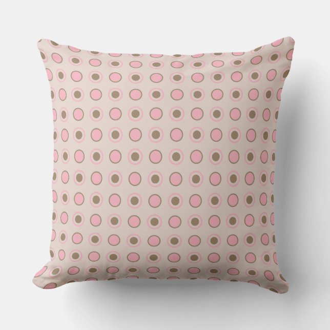 Coussin Points roses et olive (Recto)