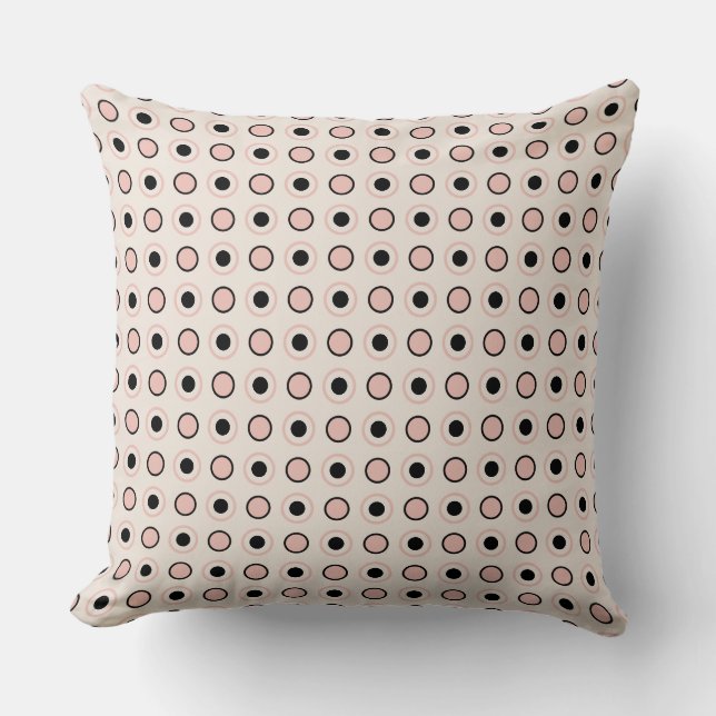 Coussin Points roses, gris et noirs (Recto)