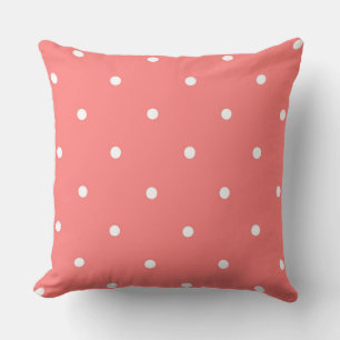 Coussin Points rouges et blancs clairs