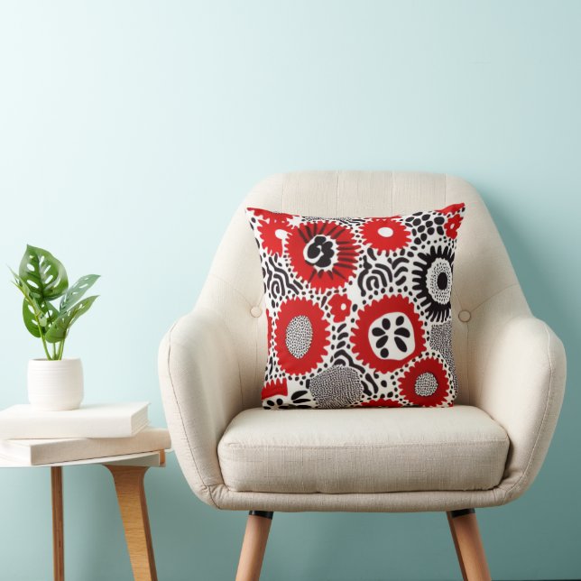 Coussin Points rouges et noirs (Chaise)