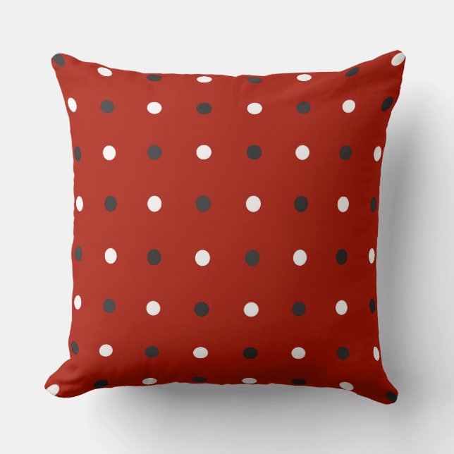 Coussin points rouges, gris et blancs (Recto)