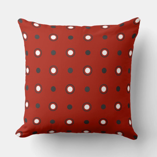 Coussin points rouges, gris et blancs (Recto)