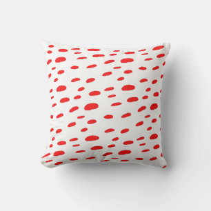 Coussin Points rouges motif dalmatien à pois