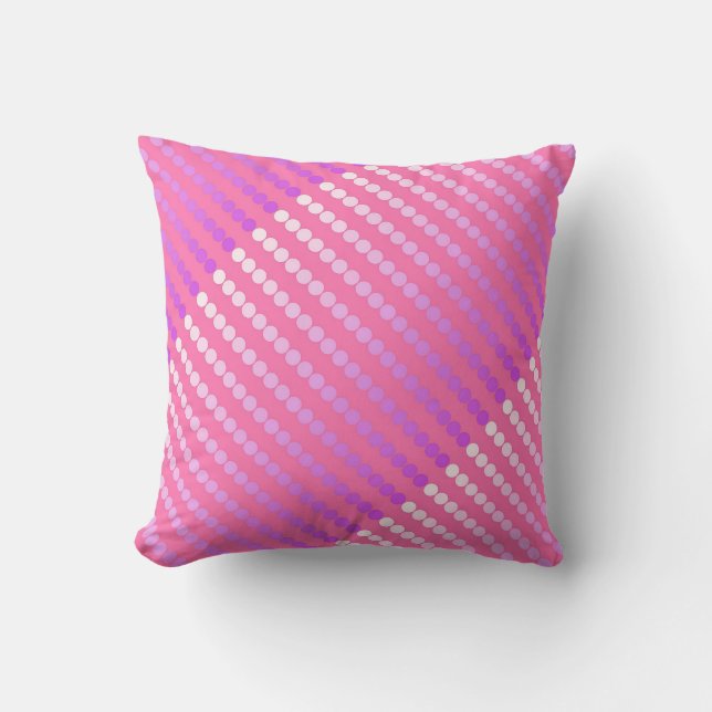 Coussin Points satinés - rose et orchidée (Recto)