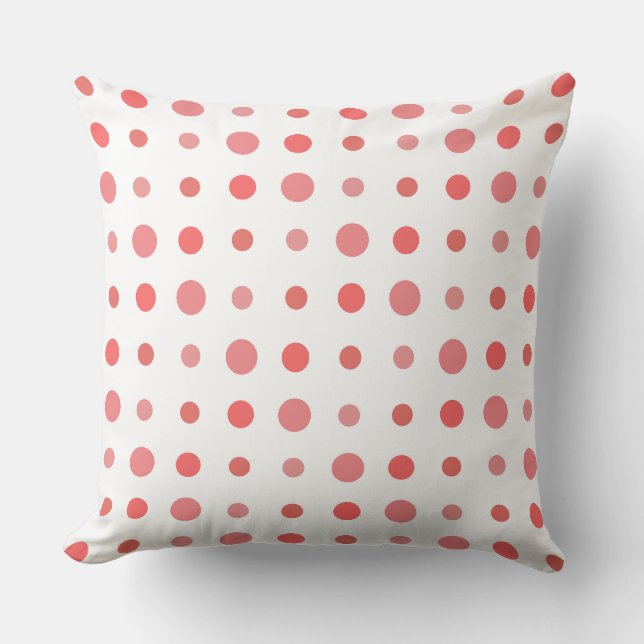 Coussin Points saumons et roses sur blanc (Recto)
