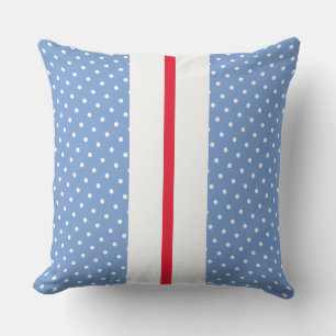 Coussin Points Sportifs Bleu clair Rouge Blanc Rouge Rayur