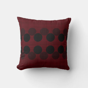 Coussin points texturés noirs et rouges 3