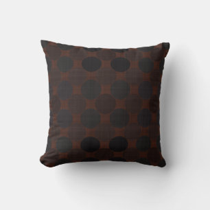 Coussin points texturés orange gris marron