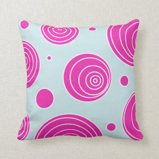 Coussin Points tourbillonnants et rayures dans bleu-clair