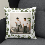Coussin Points verts d'hiver modernes | Photo<br><div class="desc">Points verts d'hiver modernes | Photo</div>