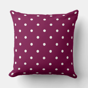 Coussin points violets et blancs