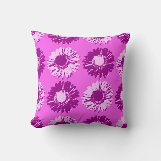 Coussin Poireaux d'art pop - violet, violet et orchidée (Recto)