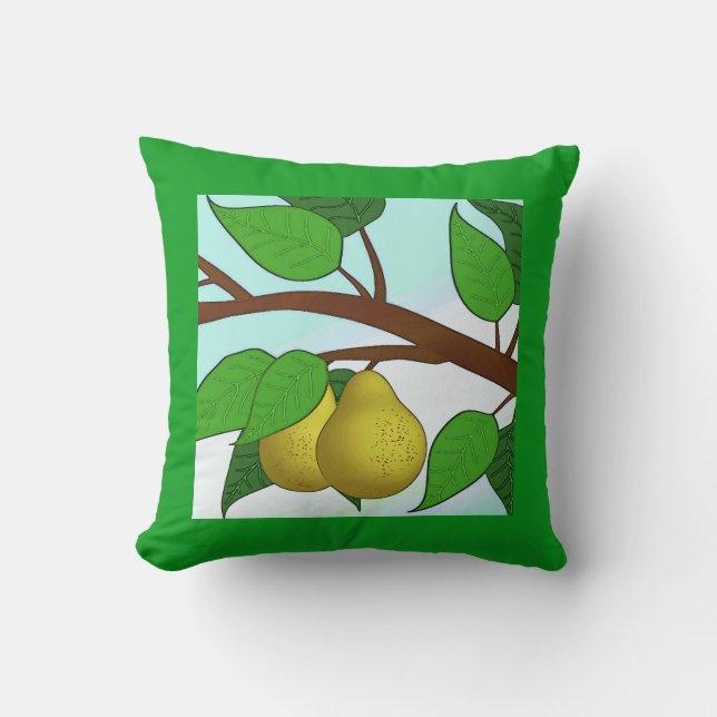 Coussin Poires sur une branche (Recto)