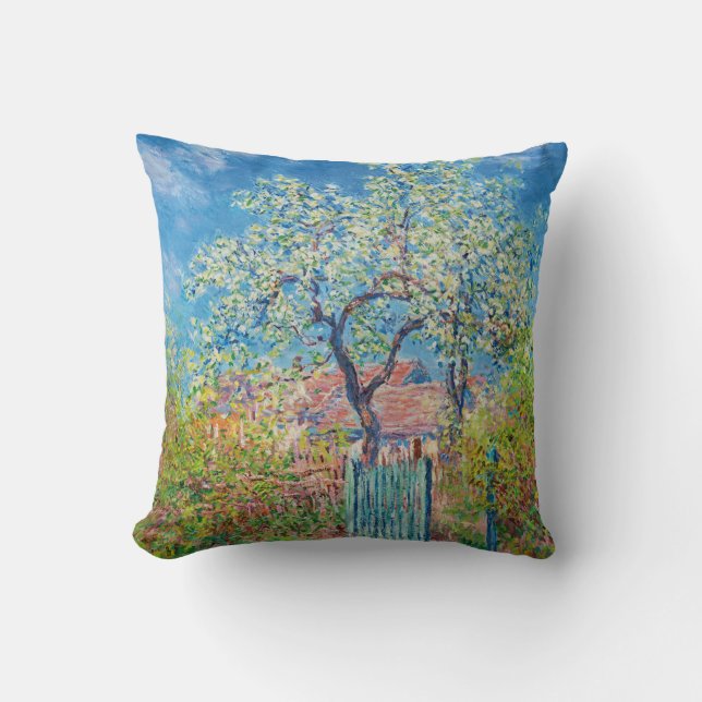 Coussin Poirier en fleurs, Monet (Recto)