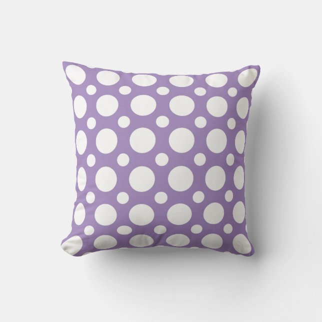 Coussin Pois blancs et violets lancent l'oreiller (Recto)
