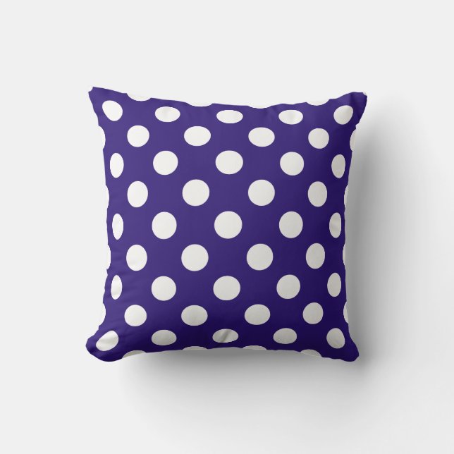 Coussin Pois blancs sur bleu foncé (Recto)