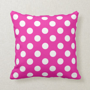 Coussin Pois blancs sur fuchsia