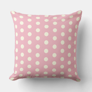 Coussin Pois blancs sur rose clair