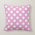 Coussin Pois blancs sur rose pâle<br><div class="desc">Pois blancs sur rose pâle</div>