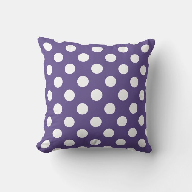 Coussin Pois blancs sur ultra violet (Recto)