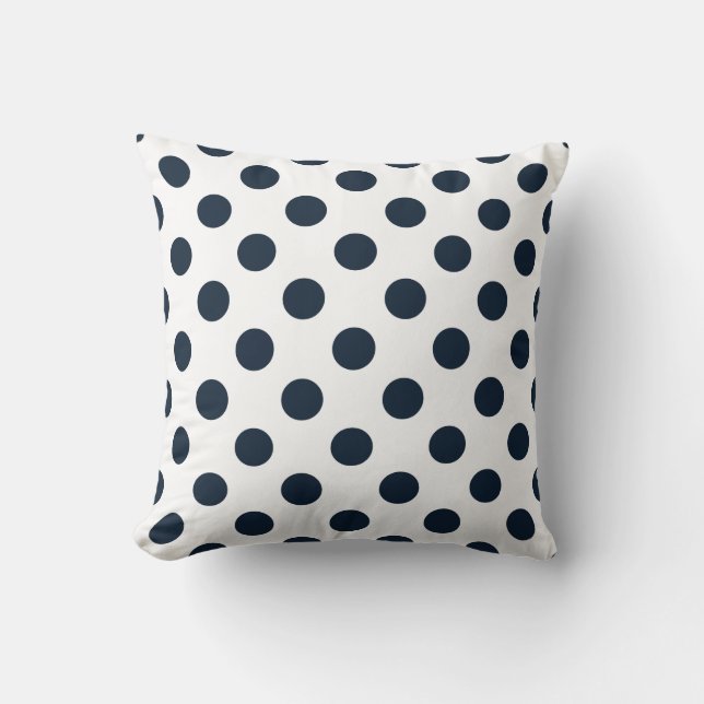 Coussin Pois bleu marine foncé (Recto)