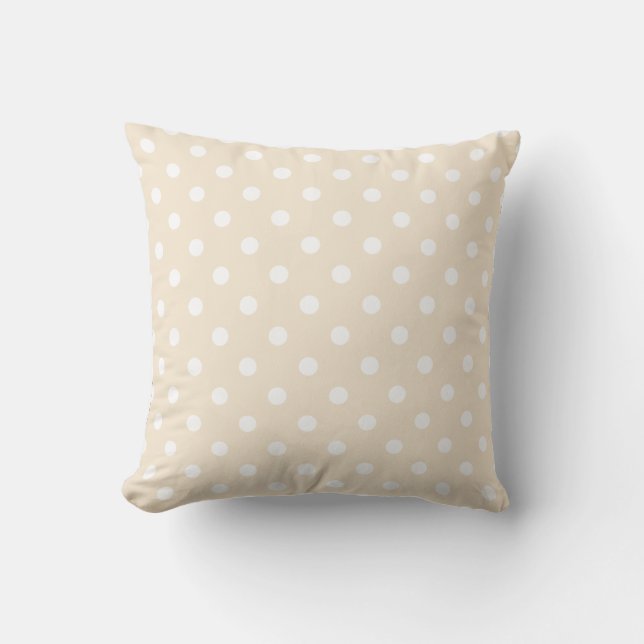 Coussin Pois classique en crème (Recto)