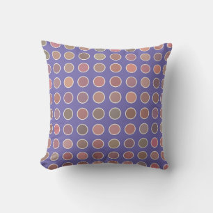 Coussin Pois couleur automne doux sur violet