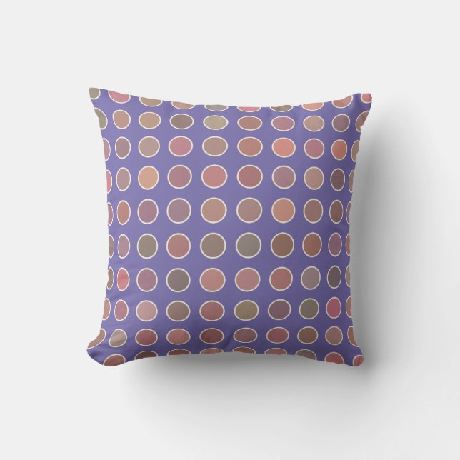Coussin Pois couleur automne doux sur violet (Recto)