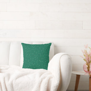 Coussin Pois d'argent sur vert
