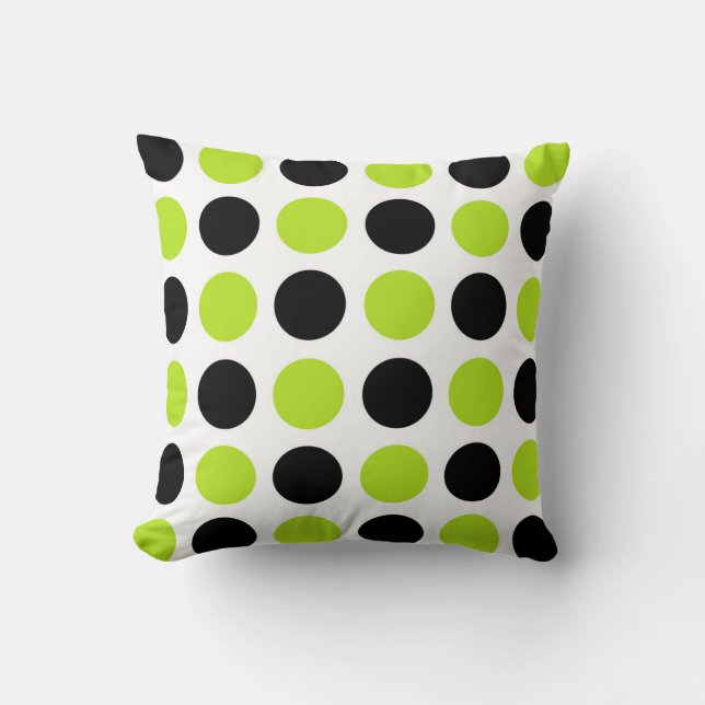 Coussin Pois de Black and Lime Green (Recto)